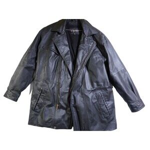 Wilsons Leather Coat Mens Small Removable Liner Pockets Belt Loops 90s Vintage